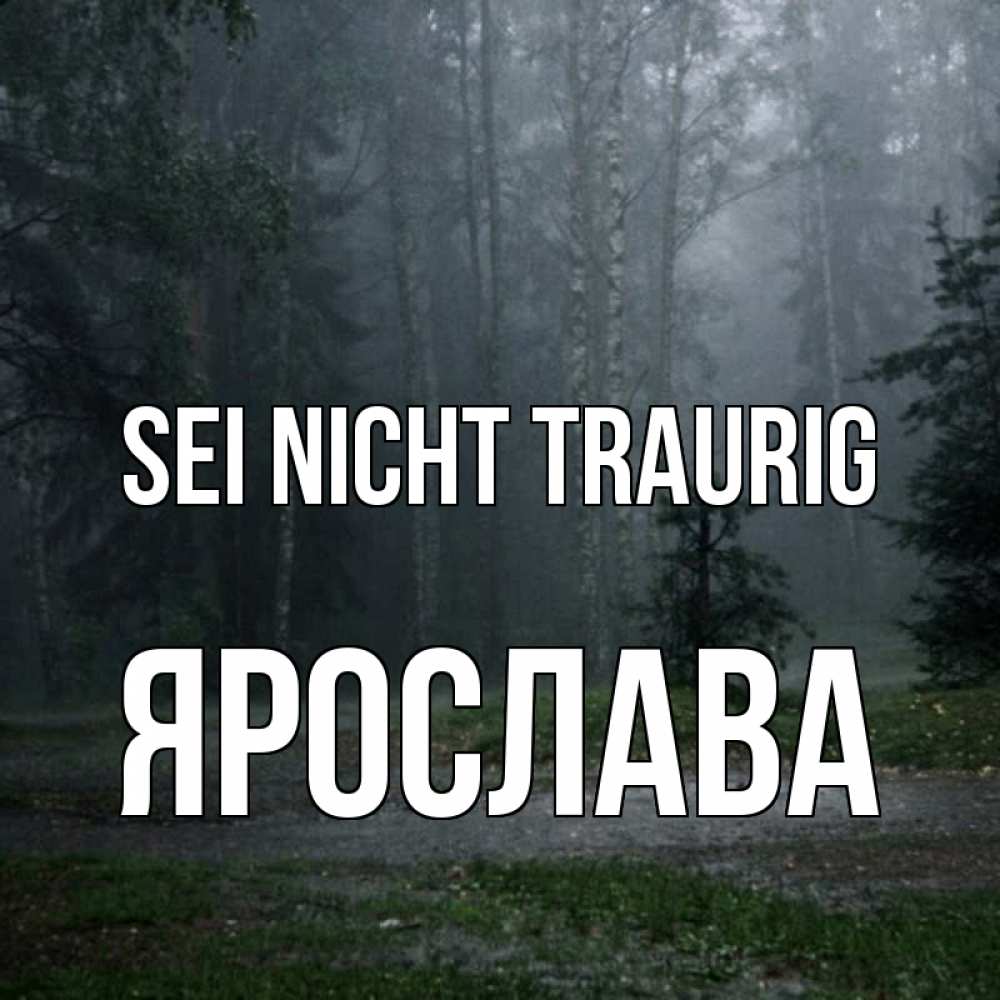 Открытка на каждый день с именем, Ярослава Sei nicht traurig осень Прикольная открытка с пожеланием онлайн скачать бесплатно 