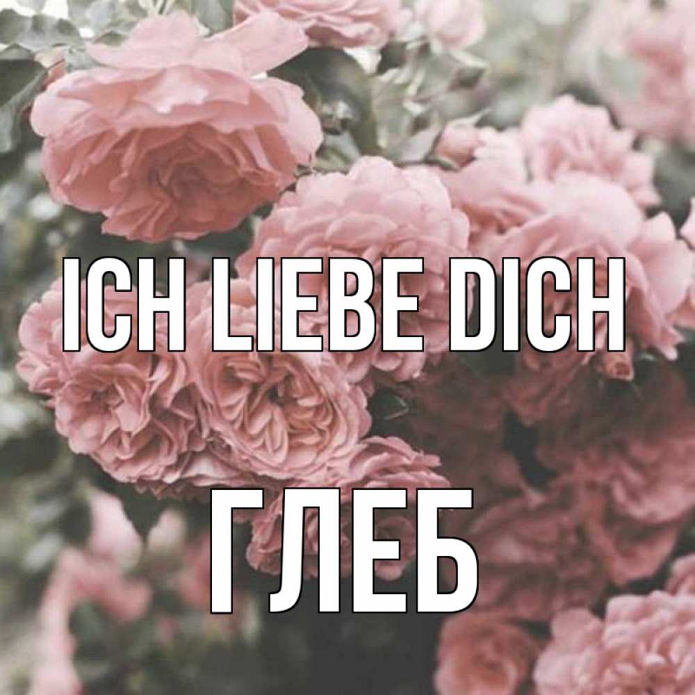 Открытка на каждый день с именем, Глеб Ich liebe dich розы 3 Прикольная открытка с пожеланием онлайн скачать бесплатно 