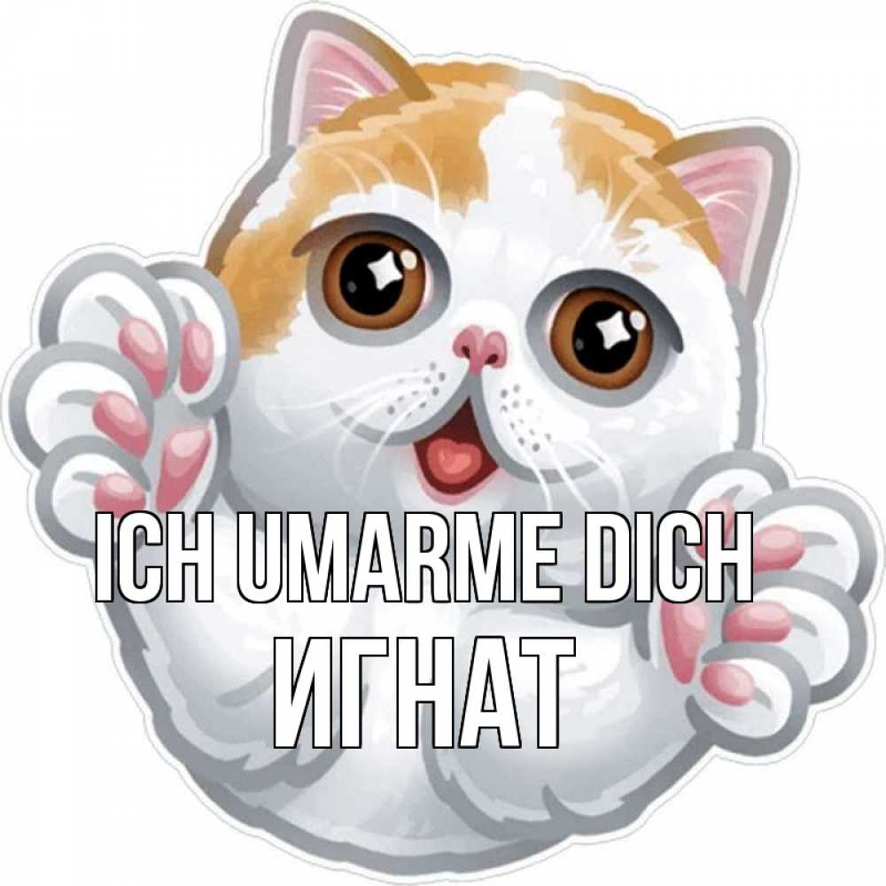 Открытка на каждый день с именем, Игнат Ich umarme dich хаги Прикольная открытка с пожеланием онлайн скачать бесплатно 
