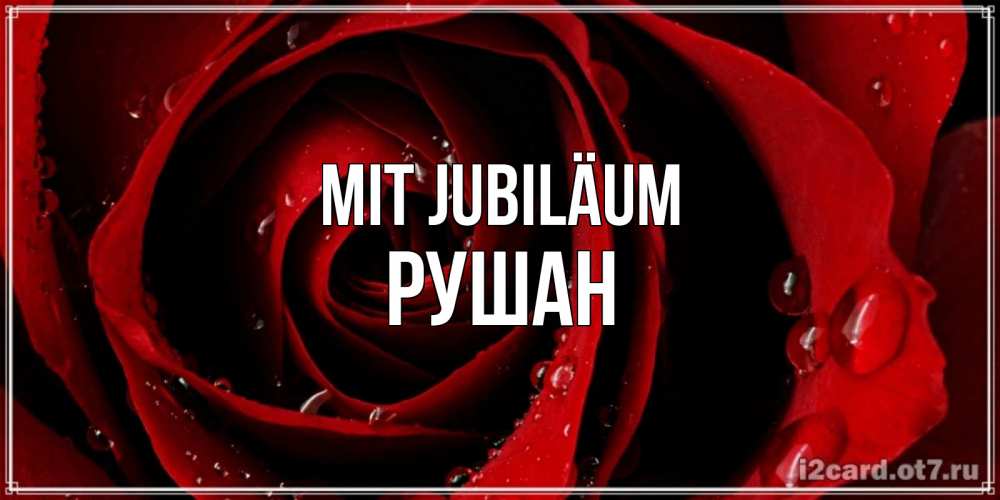 Открытка на каждый день с именем, Рушан Mit Jubiläum крупная бордовая роза Прикольная открытка с пожеланием онлайн скачать бесплатно 