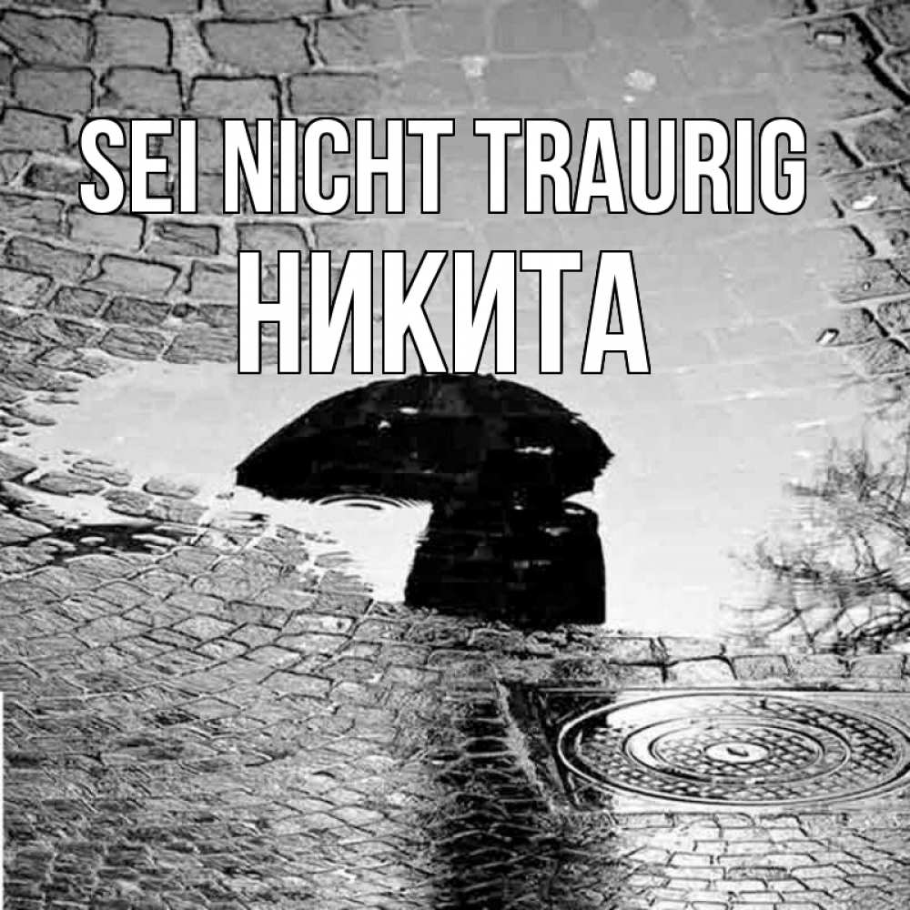 Открытка на каждый день с именем, Никита Sei nicht traurig отражение в луже Прикольная открытка с пожеланием онлайн скачать бесплатно 