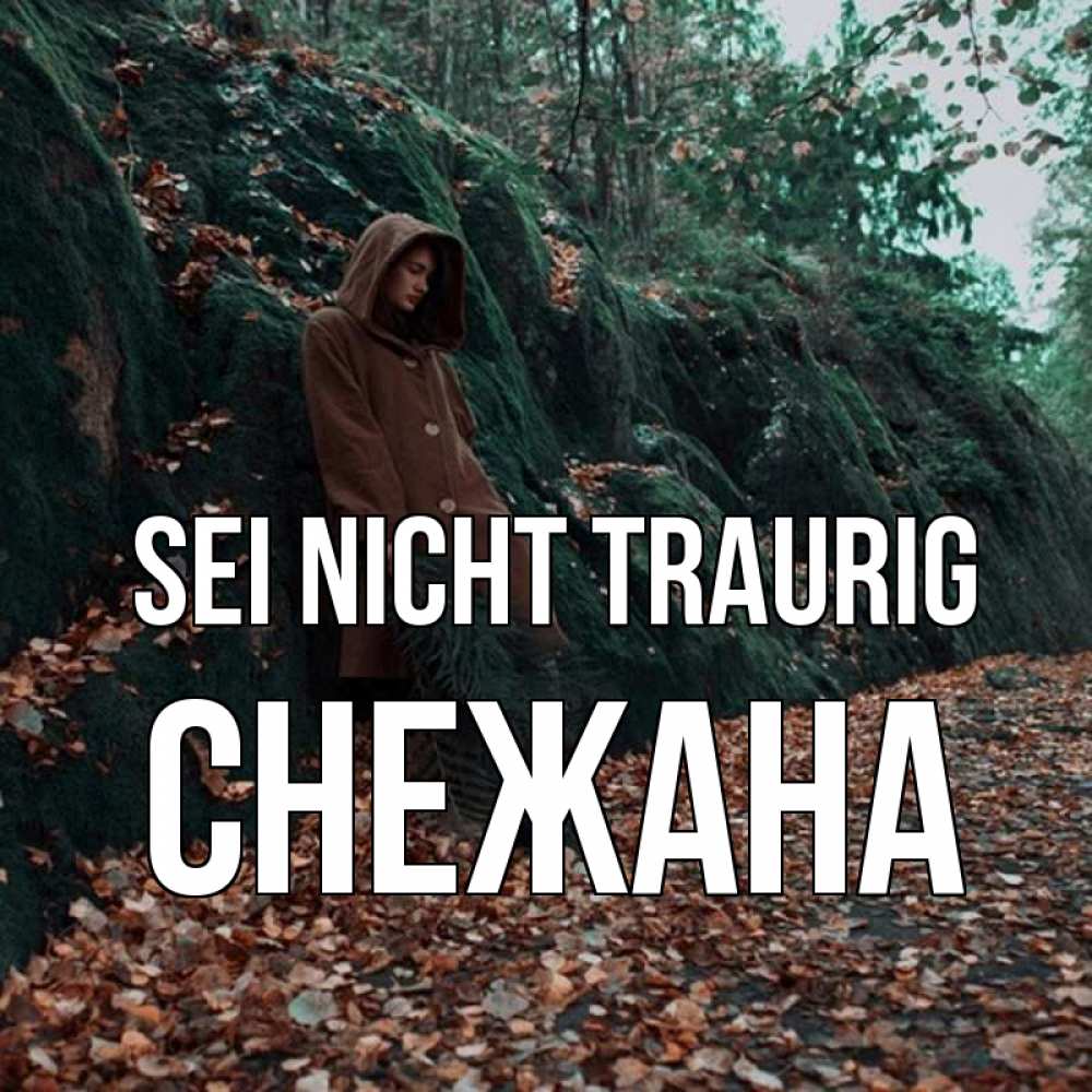 Открытка на каждый день с именем, Снежана Sei nicht traurig осенний лес Прикольная открытка с пожеланием онлайн скачать бесплатно 