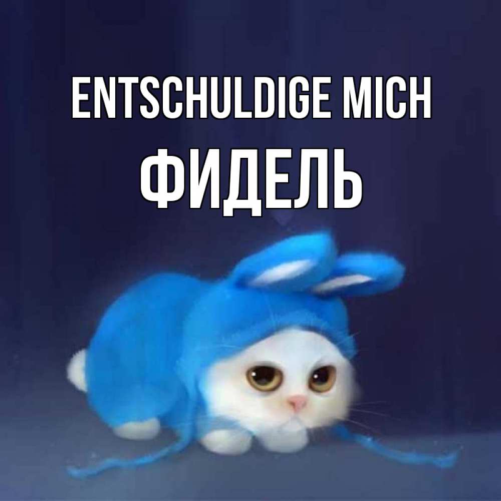 Открытка на каждый день с именем, Фидель Entschuldige mich невинный котозай просит прощения Прикольная открытка с пожеланием онлайн скачать бесплатно 