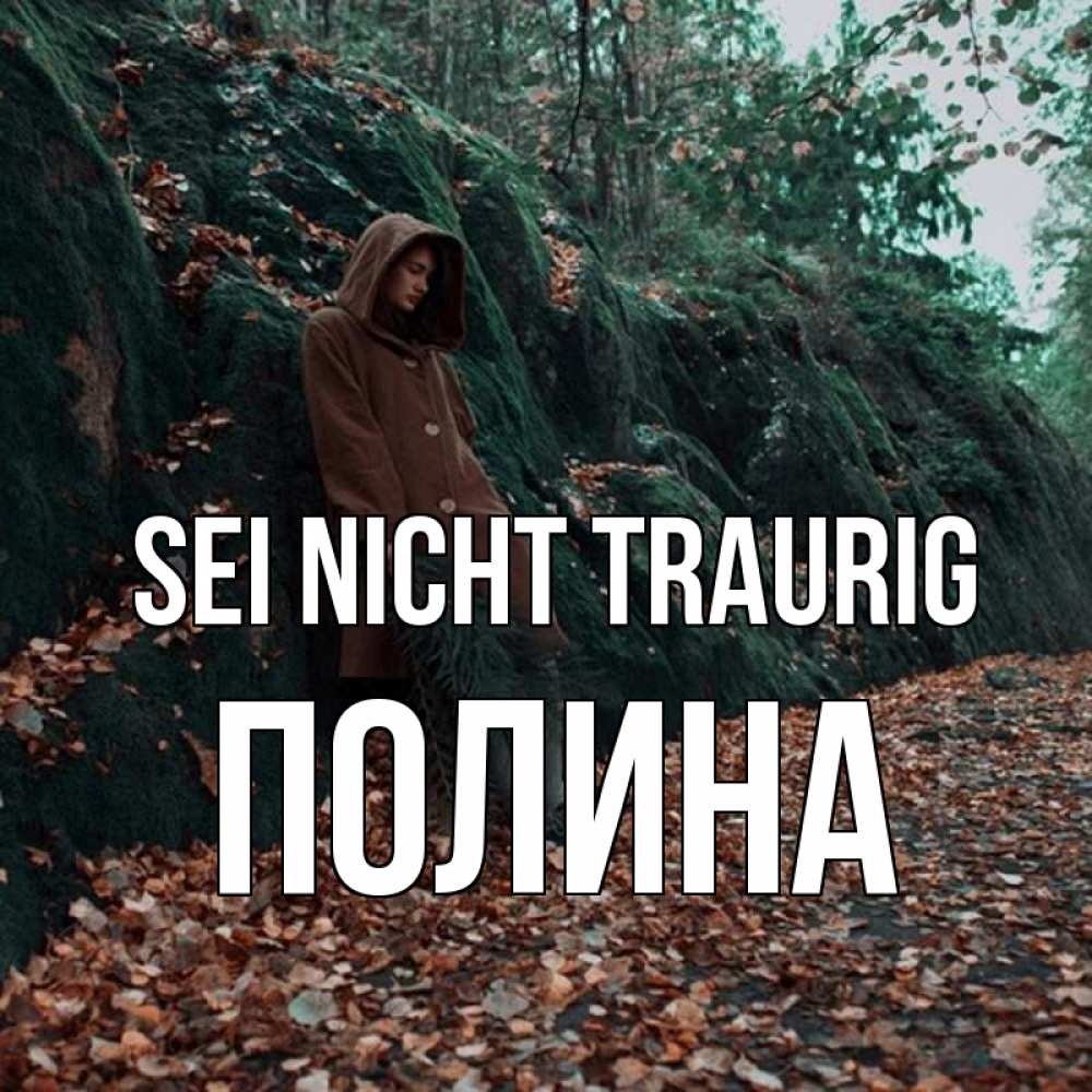 Открытка на каждый день с именем, Полина Sei nicht traurig осенний лес Прикольная открытка с пожеланием онлайн скачать бесплатно 