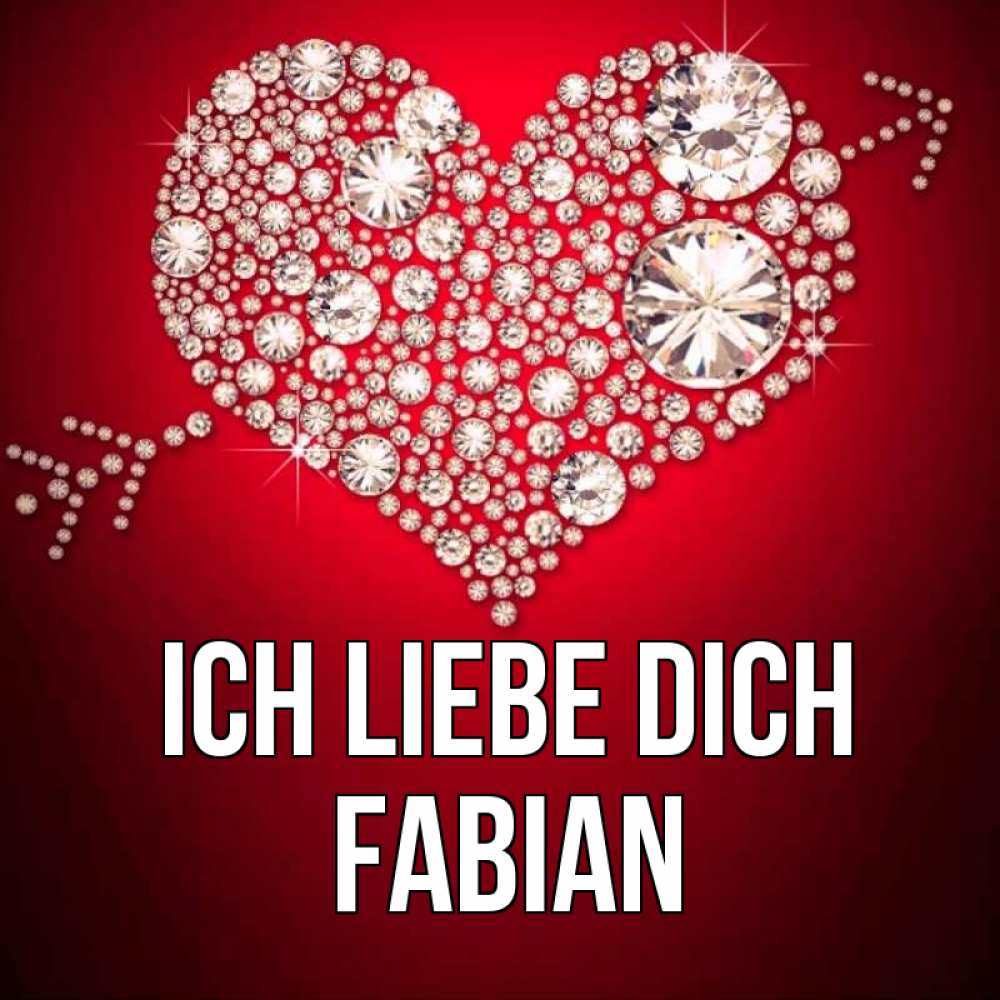 Открытка на каждый день с именем, Fabian Ich liebe dich стрела купидона Прикольная открытка с пожеланием онлайн скачать бесплатно 