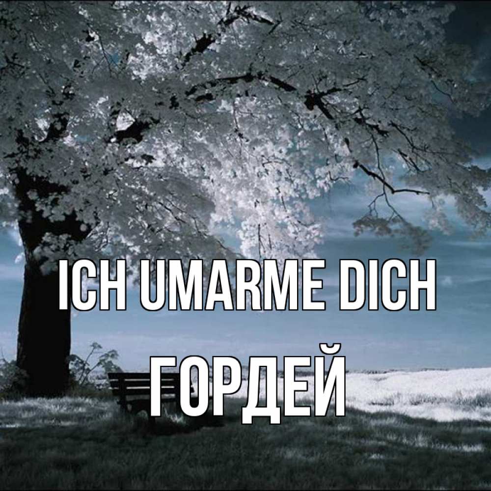 Открытка на каждый день с именем, Гордей Ich umarme dich дерево Прикольная открытка с пожеланием онлайн скачать бесплатно 