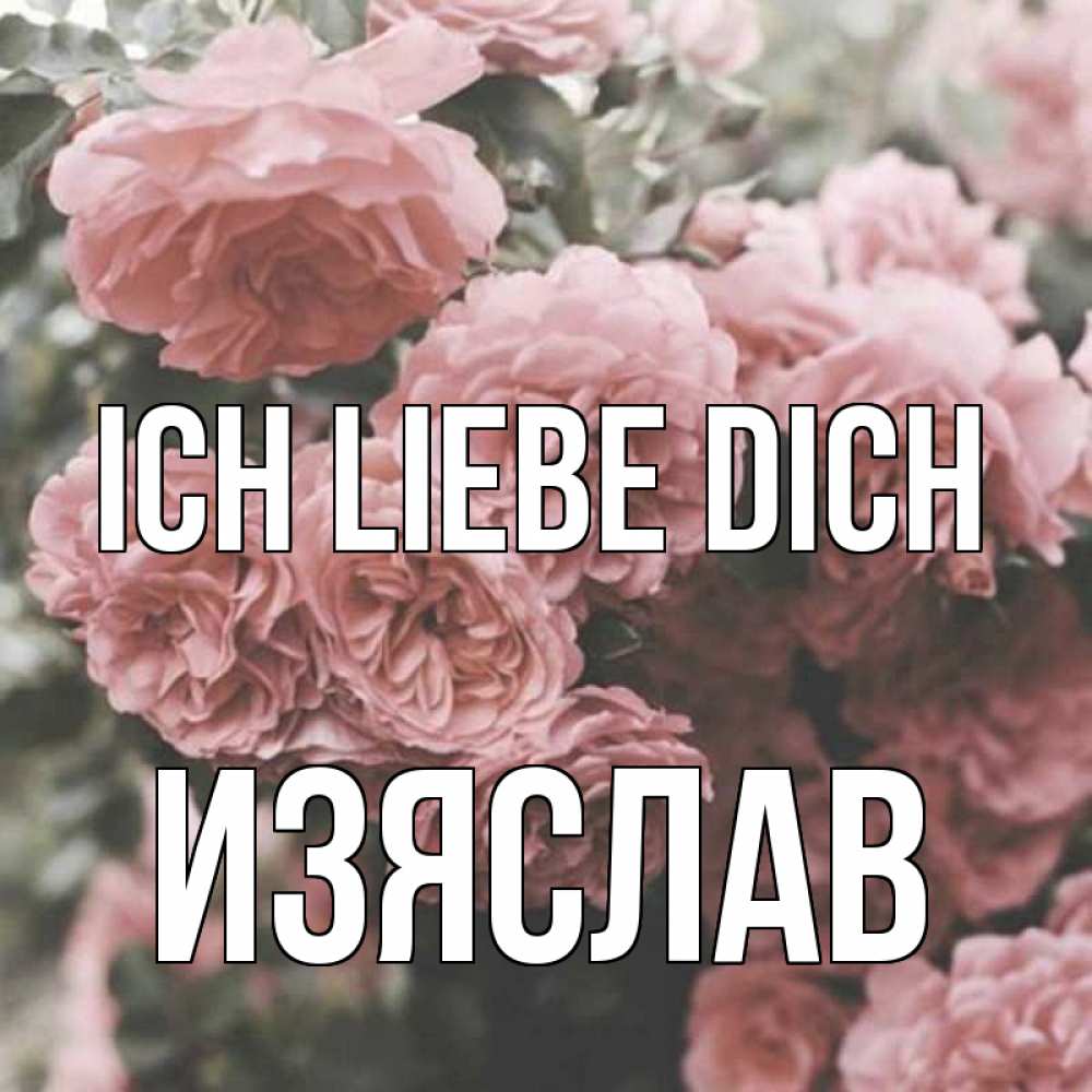 Открытка на каждый день с именем, Изяслав Ich liebe dich розы 3 Прикольная открытка с пожеланием онлайн скачать бесплатно 