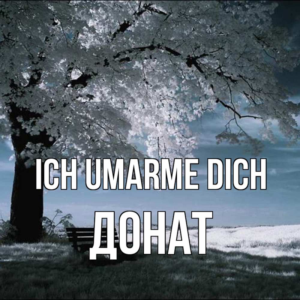 Открытка на каждый день с именем, Донат Ich umarme dich дерево Прикольная открытка с пожеланием онлайн скачать бесплатно 