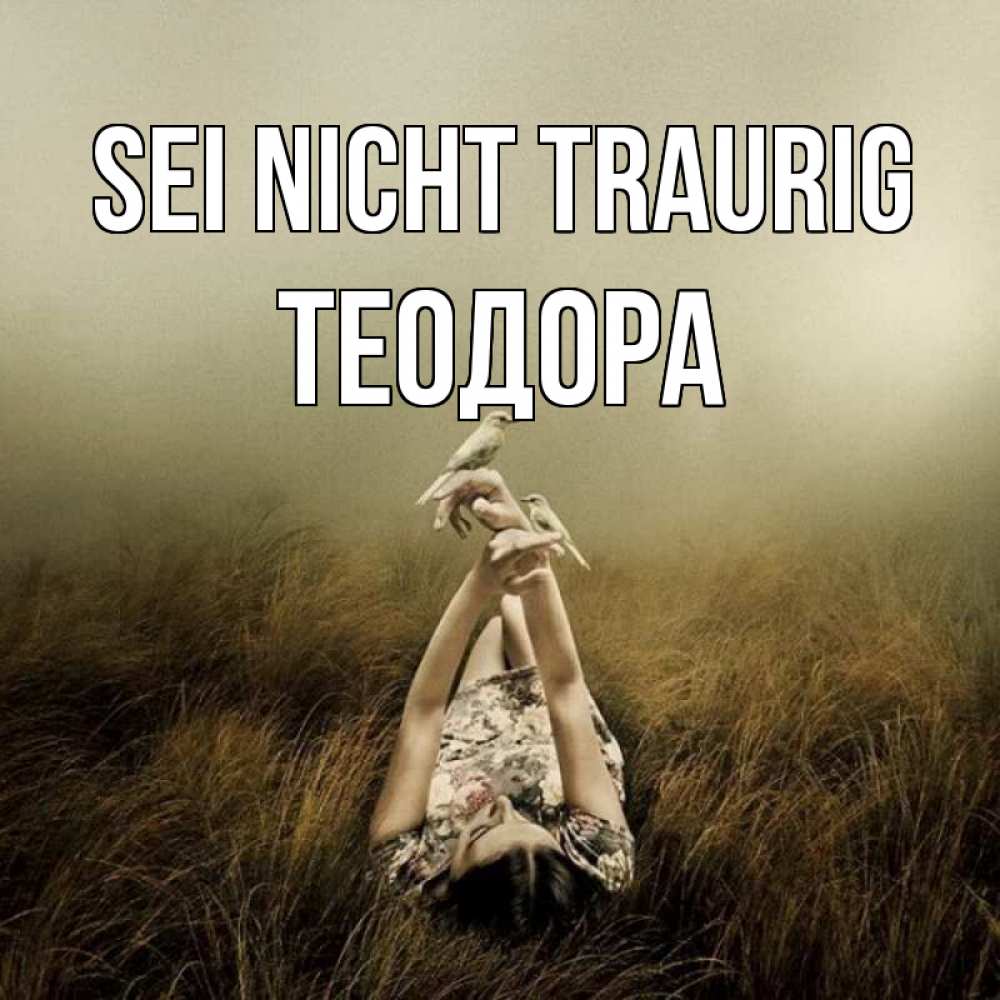Открытка на каждый день с именем, Теодора Sei nicht traurig поле и туман Прикольная открытка с пожеланием онлайн скачать бесплатно 