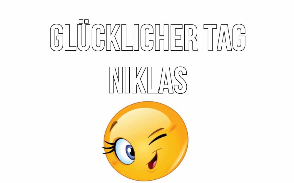 на немецком с именем, Niklas, Glücklicher Tag
