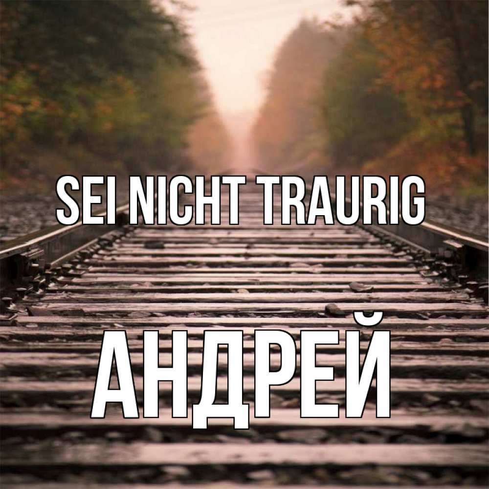 Открытка на каждый день с именем, Андрей Sei nicht traurig лес и железная дорога Прикольная открытка с пожеланием онлайн скачать бесплатно 