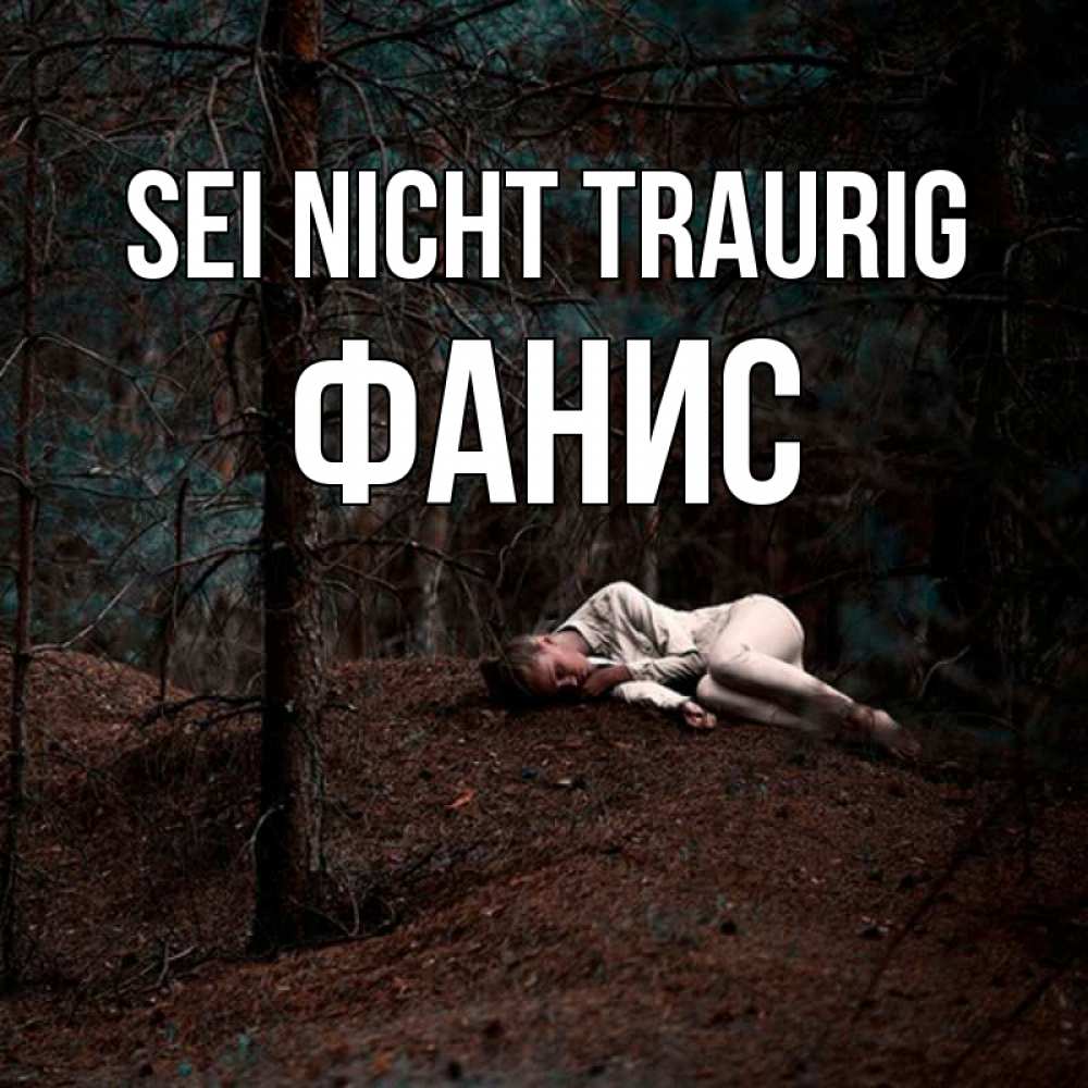 Открытка на каждый день с именем, Фанис Sei nicht traurig лес Прикольная открытка с пожеланием онлайн скачать бесплатно 