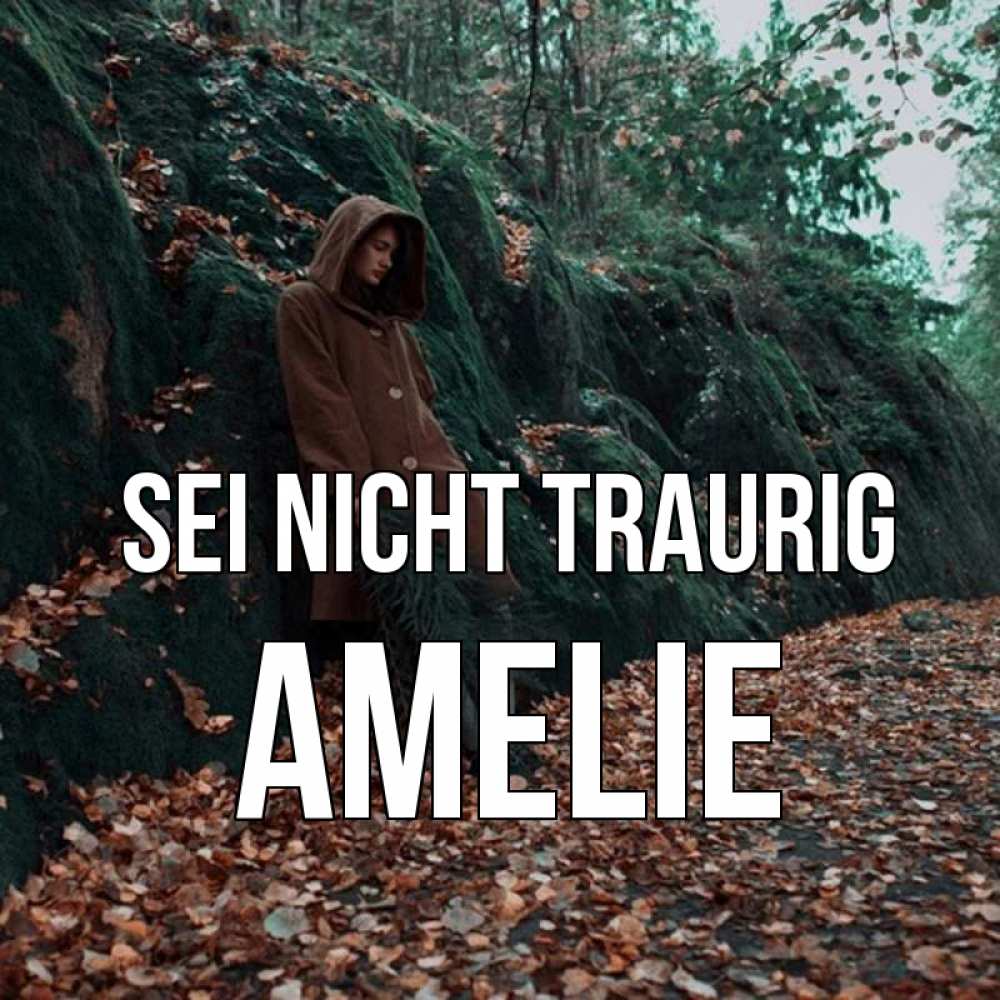 Открытка на каждый день с именем, Amelie Sei nicht traurig осенний лес Прикольная открытка с пожеланием онлайн скачать бесплатно 