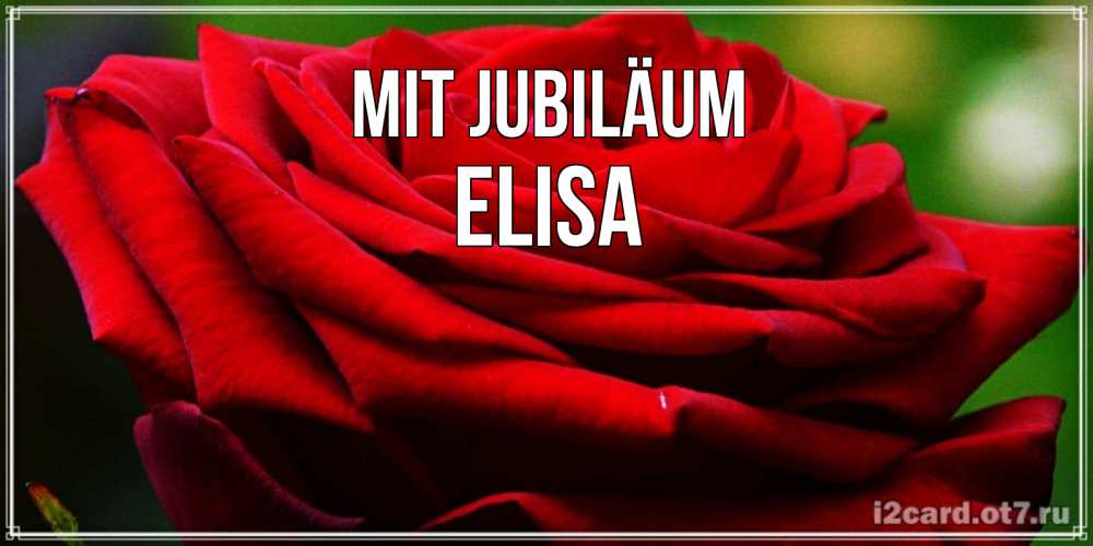 Открытка на каждый день с именем, Elisa Mit Jubiläum розочка очень красивая Прикольная открытка с пожеланием онлайн скачать бесплатно 