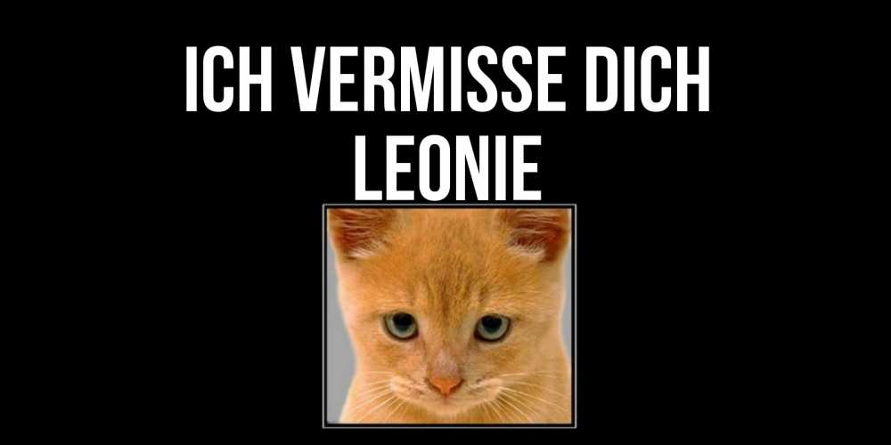 Открытка на каждый день с именем, Leonie Ich vermisse dich открытки рыжий котенок скучает по тебе Прикольная открытка с пожеланием онлайн скачать бесплатно 