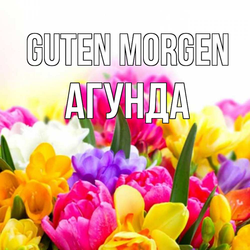 Открытка на каждый день с именем, Агунда Guten Morgen создать открытку со свое подписью Прикольная открытка с пожеланием онлайн скачать бесплатно 