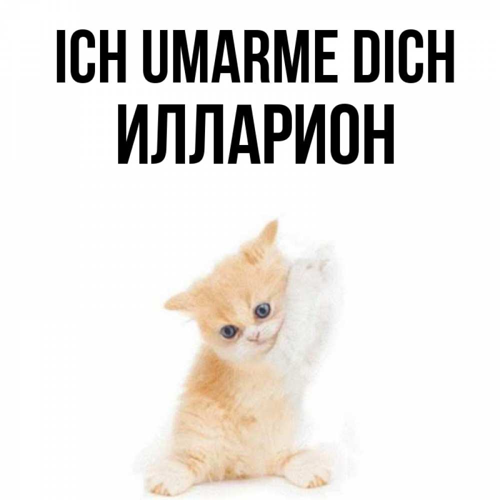 Открытка на каждый день с именем, Илларион Ich umarme dich я хочу очень скорее обнимаешек Прикольная открытка с пожеланием онлайн скачать бесплатно 