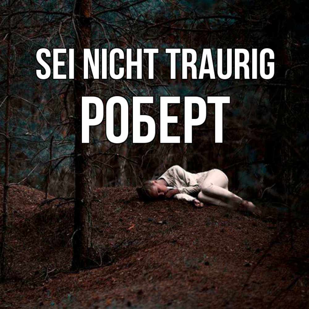 Открытка на каждый день с именем, Роберт Sei nicht traurig лес Прикольная открытка с пожеланием онлайн скачать бесплатно 