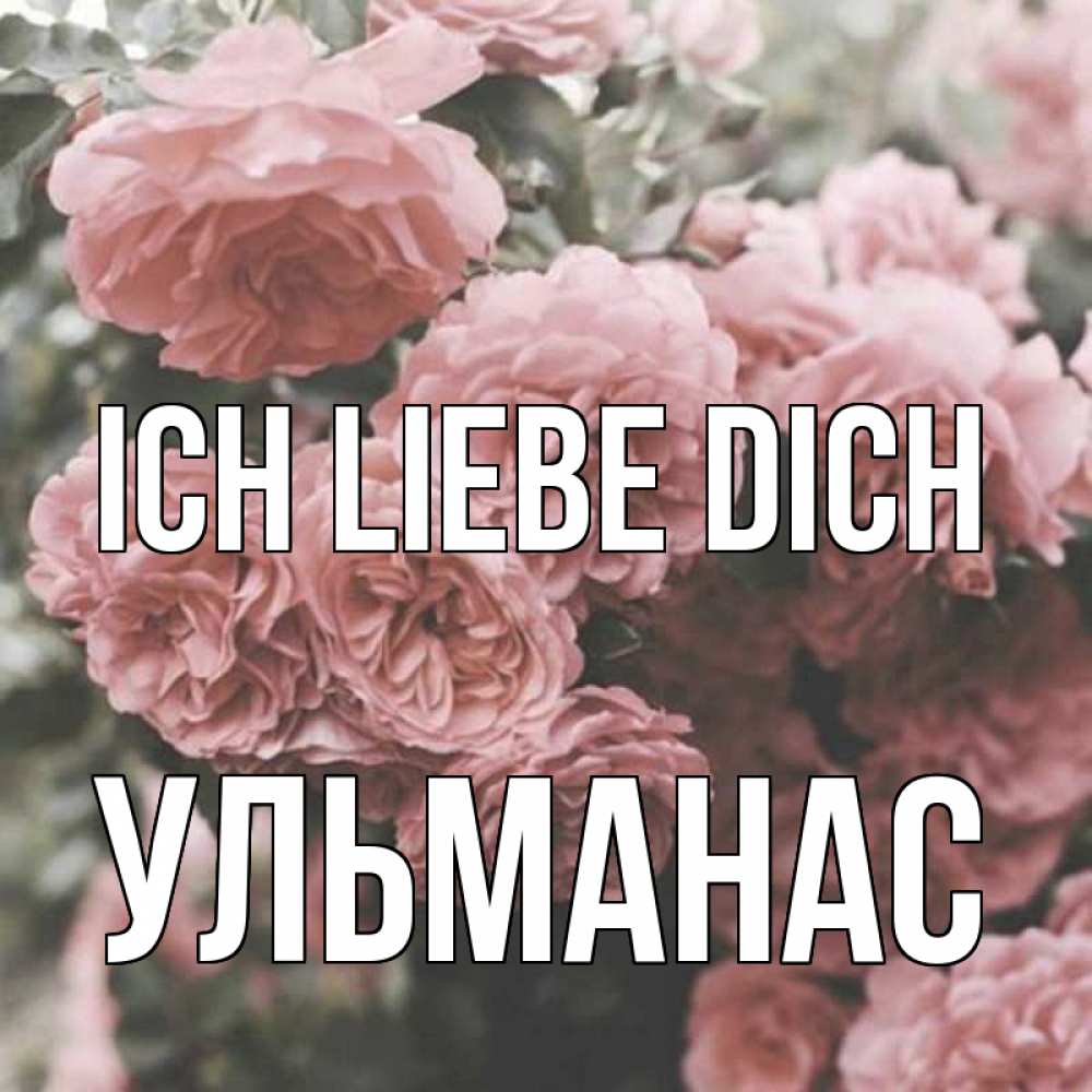 Открытка на каждый день с именем, Ульманас Ich liebe dich розы 3 Прикольная открытка с пожеланием онлайн скачать бесплатно 