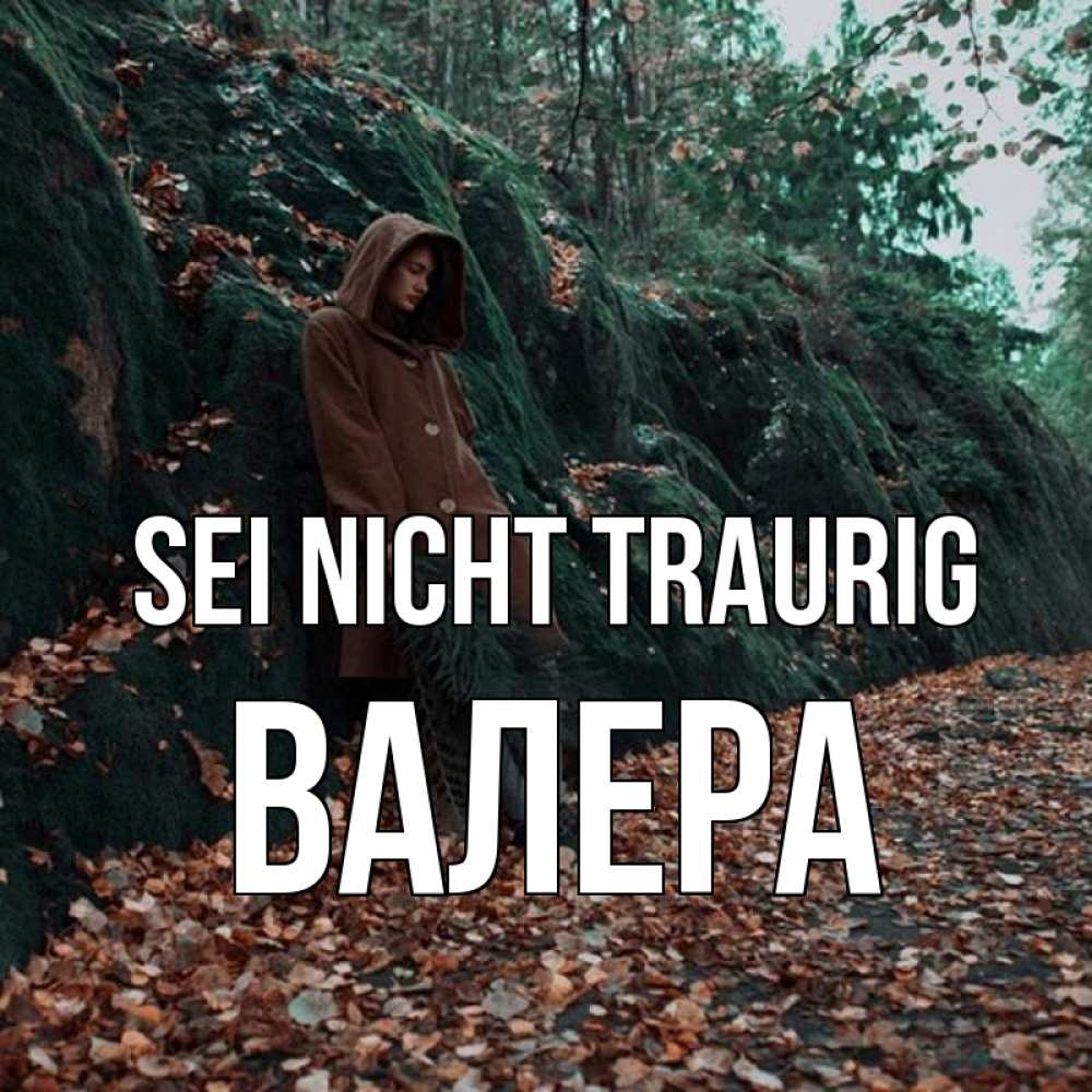 Открытка на каждый день с именем, Валера Sei nicht traurig осенний лес Прикольная открытка с пожеланием онлайн скачать бесплатно 