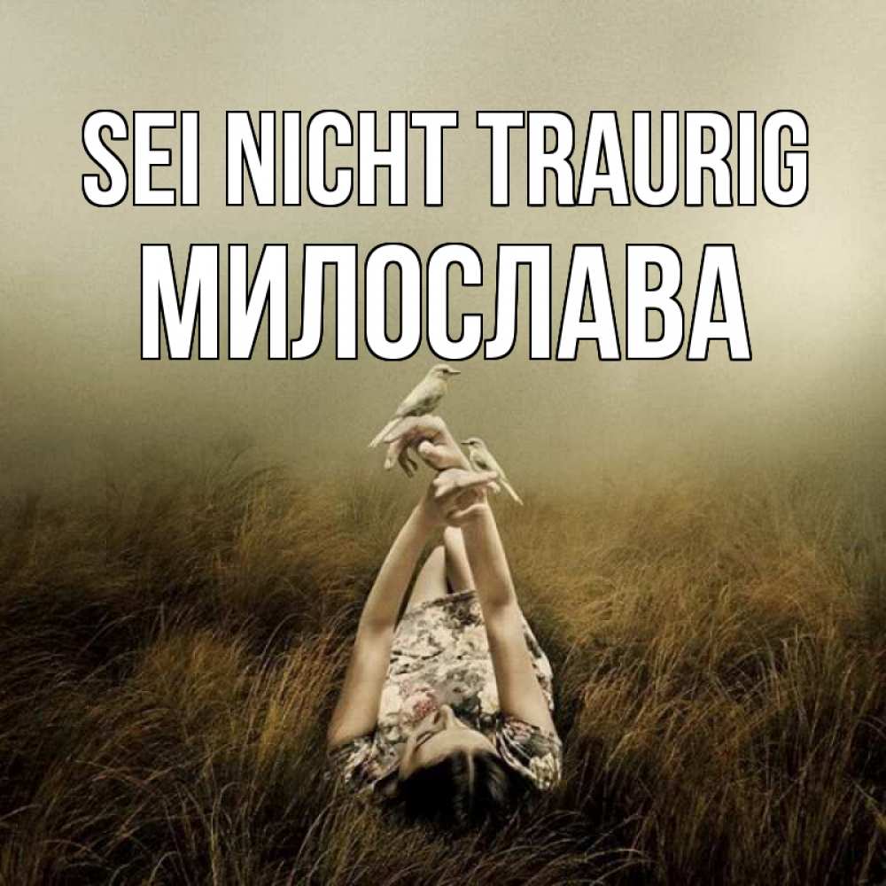 Открытка на каждый день с именем, Милослава Sei nicht traurig поле и туман Прикольная открытка с пожеланием онлайн скачать бесплатно 
