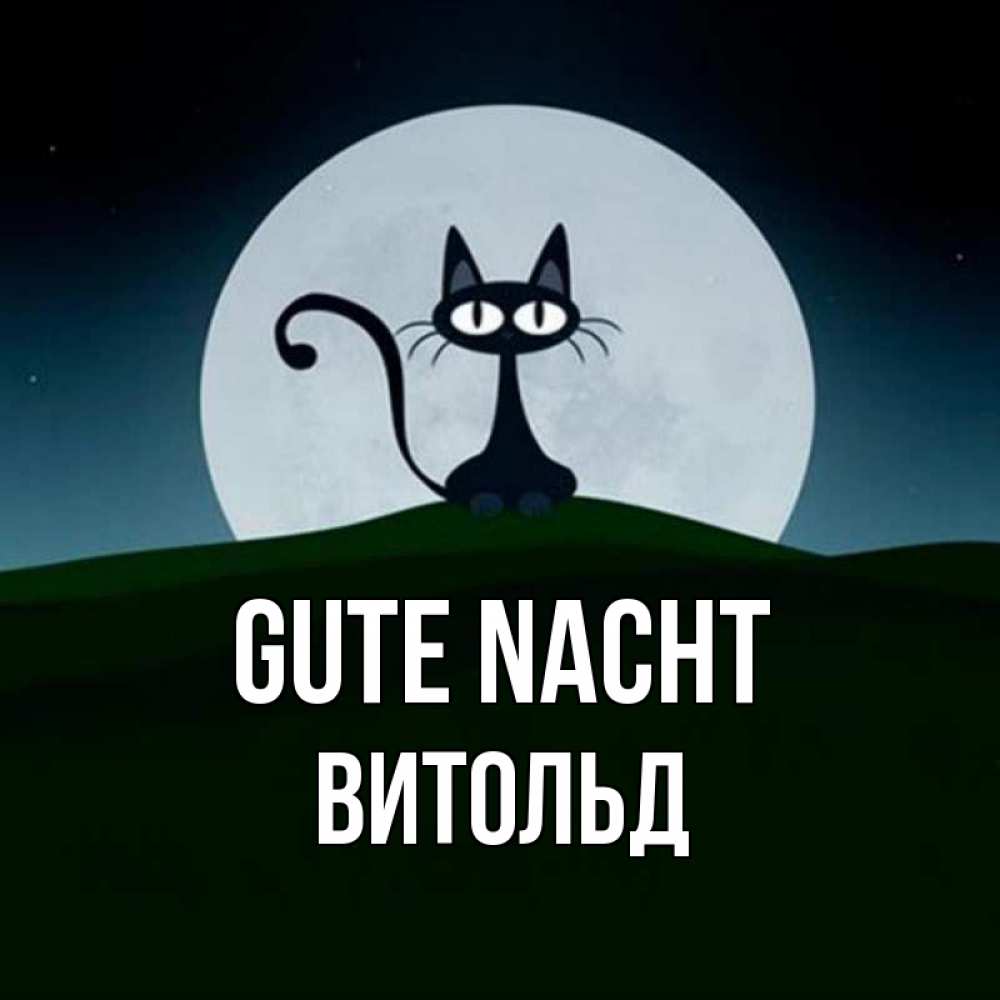 Открытка на каждый день с именем, Витольд Gute Nacht хорошо выспаться ночью и без кошмаров Прикольная открытка с пожеланием онлайн скачать бесплатно 
