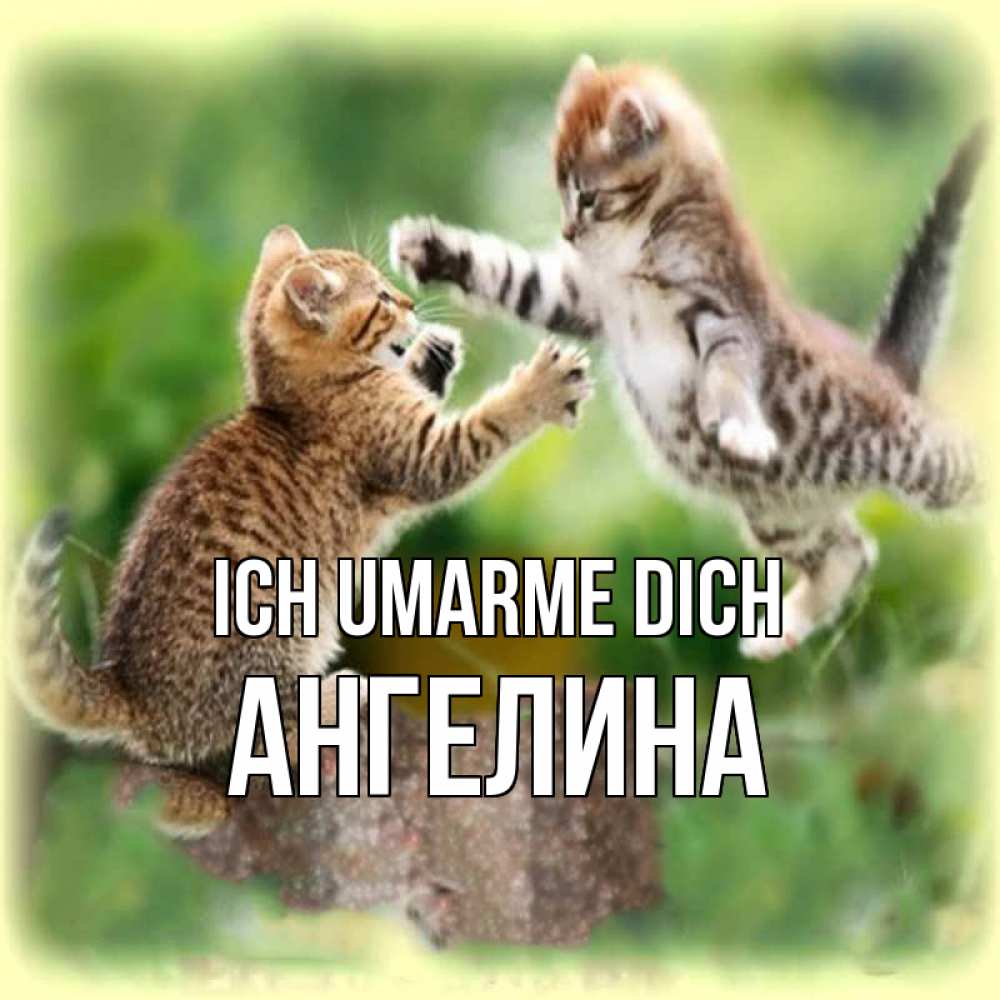 Открытка на каждый день с именем, Ангелина Ich umarme dich игры котят Прикольная открытка с пожеланием онлайн скачать бесплатно 