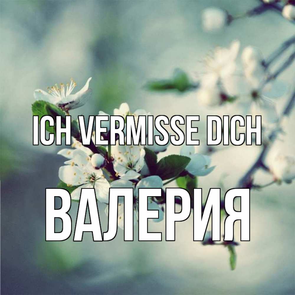 Открытка на каждый день с именем, Валерия Ich vermisse dich весна Прикольная открытка с пожеланием онлайн скачать бесплатно 