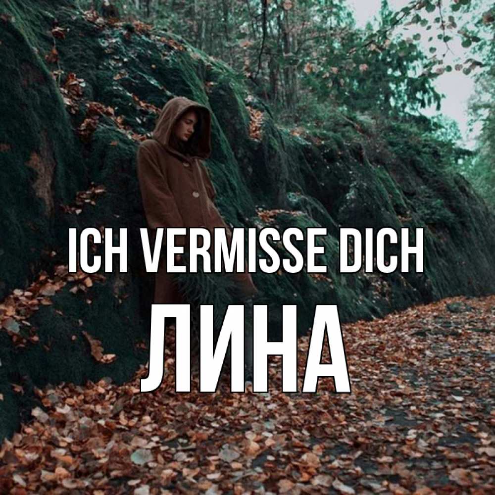 Открытка на каждый день с именем, Лина Ich vermisse dich скука 1 Прикольная открытка с пожеланием онлайн скачать бесплатно 