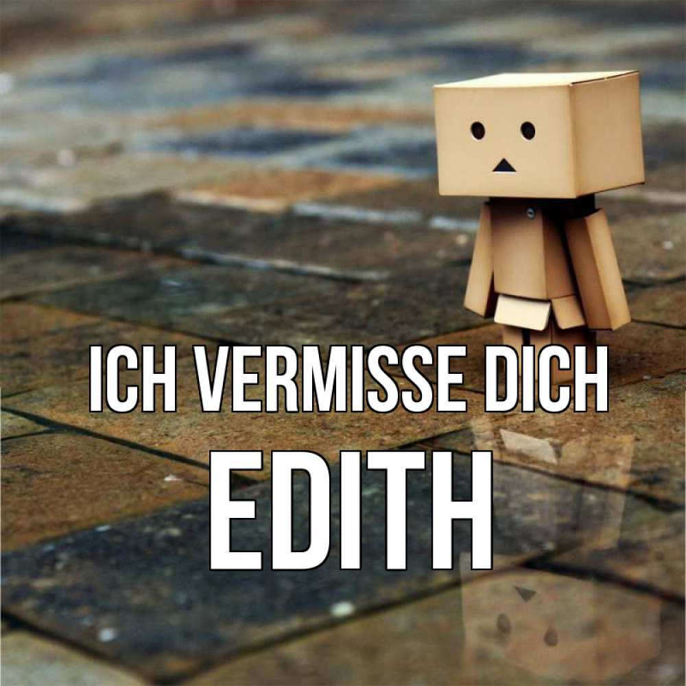 Открытка на каждый день с именем, Edith Ich vermisse dich куколка из картона в стиле майнкрафт Прикольная открытка с пожеланием онлайн скачать бесплатно 