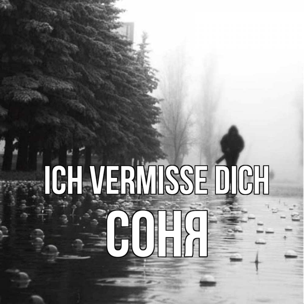 Открытка на каждый день с именем, Соня Ich vermisse dich приходи Прикольная открытка с пожеланием онлайн скачать бесплатно 