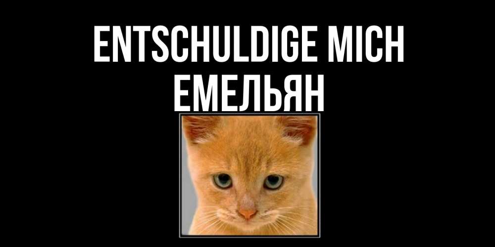 Открытка на каждый день с именем, Емельян Entschuldige mich рыжий грустный кот просит прощения Прикольная открытка с пожеланием онлайн скачать бесплатно 