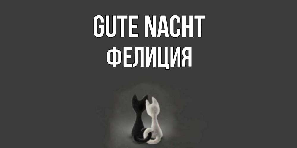 Открытка на каждый день с именем, Фелиция Gute Nacht коты Прикольная открытка с пожеланием онлайн скачать бесплатно 