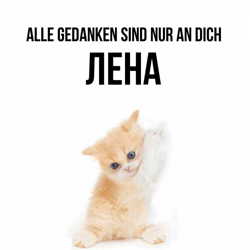 Открытка на каждый день с именем, Лена Alle Gedanken sind nur an dich зверушки и милота Прикольная открытка с пожеланием онлайн скачать бесплатно 
