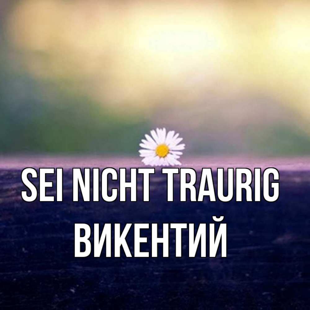 Открытка на каждый день с именем, Викентий Sei nicht traurig красота Прикольная открытка с пожеланием онлайн скачать бесплатно 
