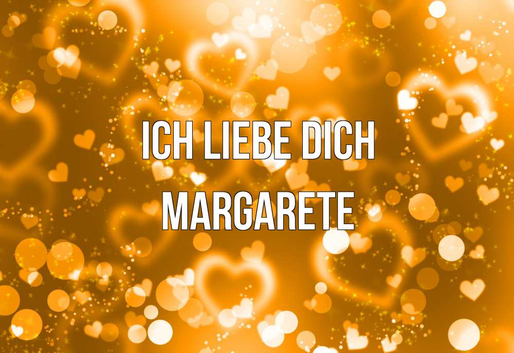 Открытка на каждый день с именем, Margarete Ich liebe dich ленты, цветы, сердце Прикольная открытка с пожеланием онлайн скачать бесплатно 