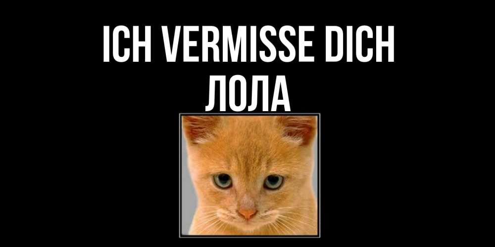 Открытка на каждый день с именем, Лола Ich vermisse dich открытки рыжий котенок скучает по тебе Прикольная открытка с пожеланием онлайн скачать бесплатно 