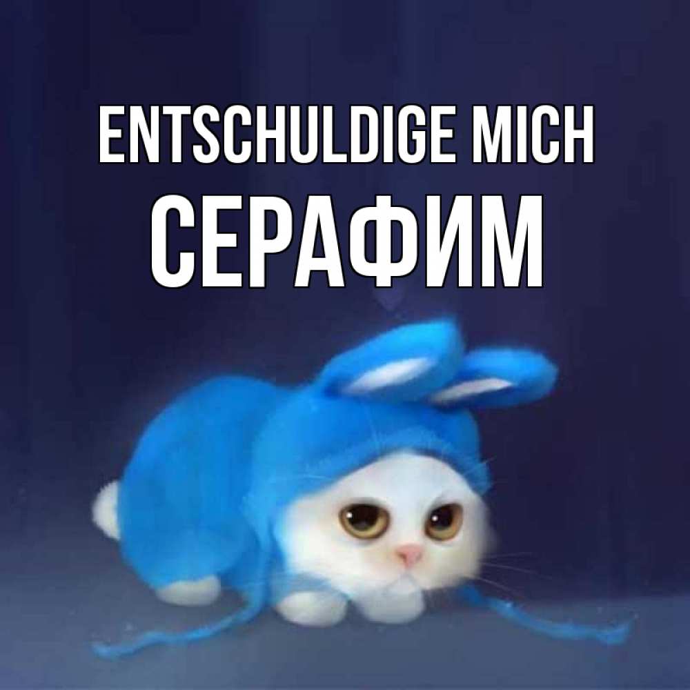 Открытка на каждый день с именем, Серафим Entschuldige mich невинный котозай просит прощения Прикольная открытка с пожеланием онлайн скачать бесплатно 