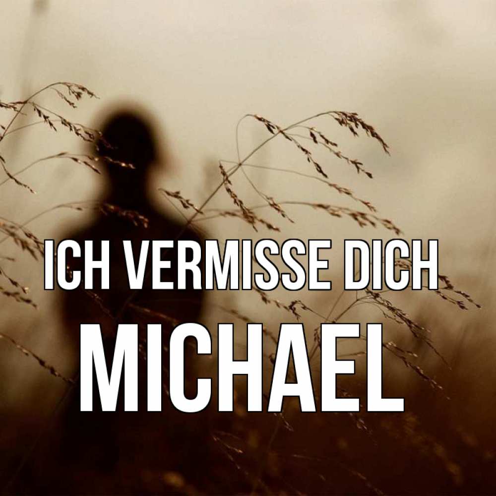 Открытка на каждый день с именем, Michael Ich vermisse dich силуэт девушки Прикольная открытка с пожеланием онлайн скачать бесплатно 