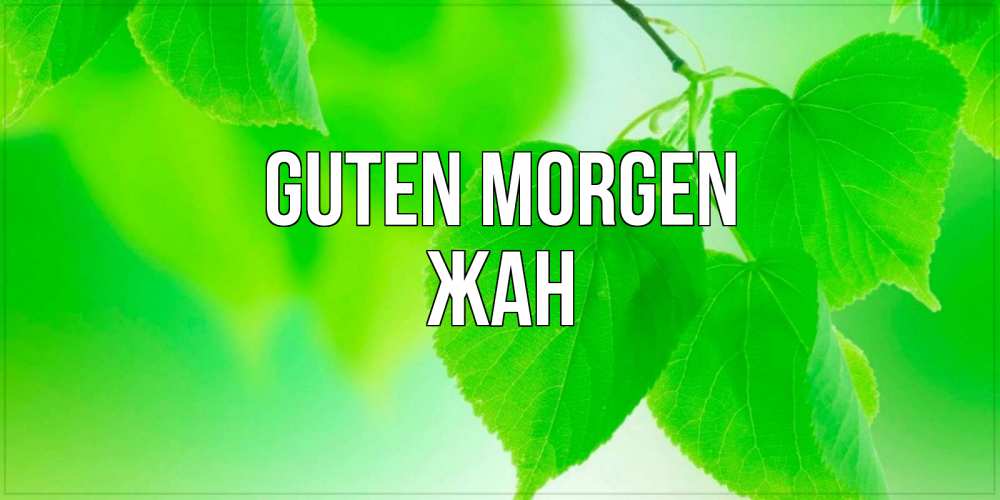 Открытка на каждый день с именем, Жан Guten Morgen доброе утро с березовыми листьями Прикольная открытка с пожеланием онлайн скачать бесплатно 