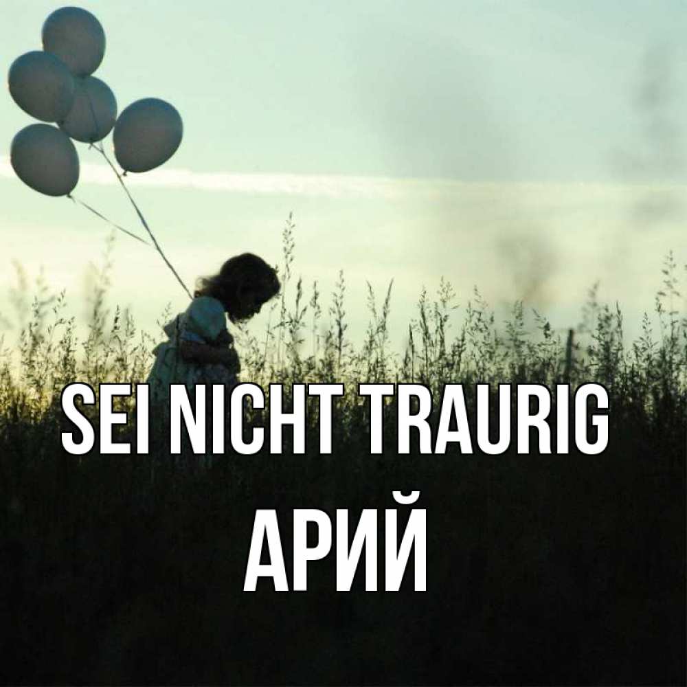 Открытка на каждый день с именем, Арий Sei nicht traurig ребенок Прикольная открытка с пожеланием онлайн скачать бесплатно 