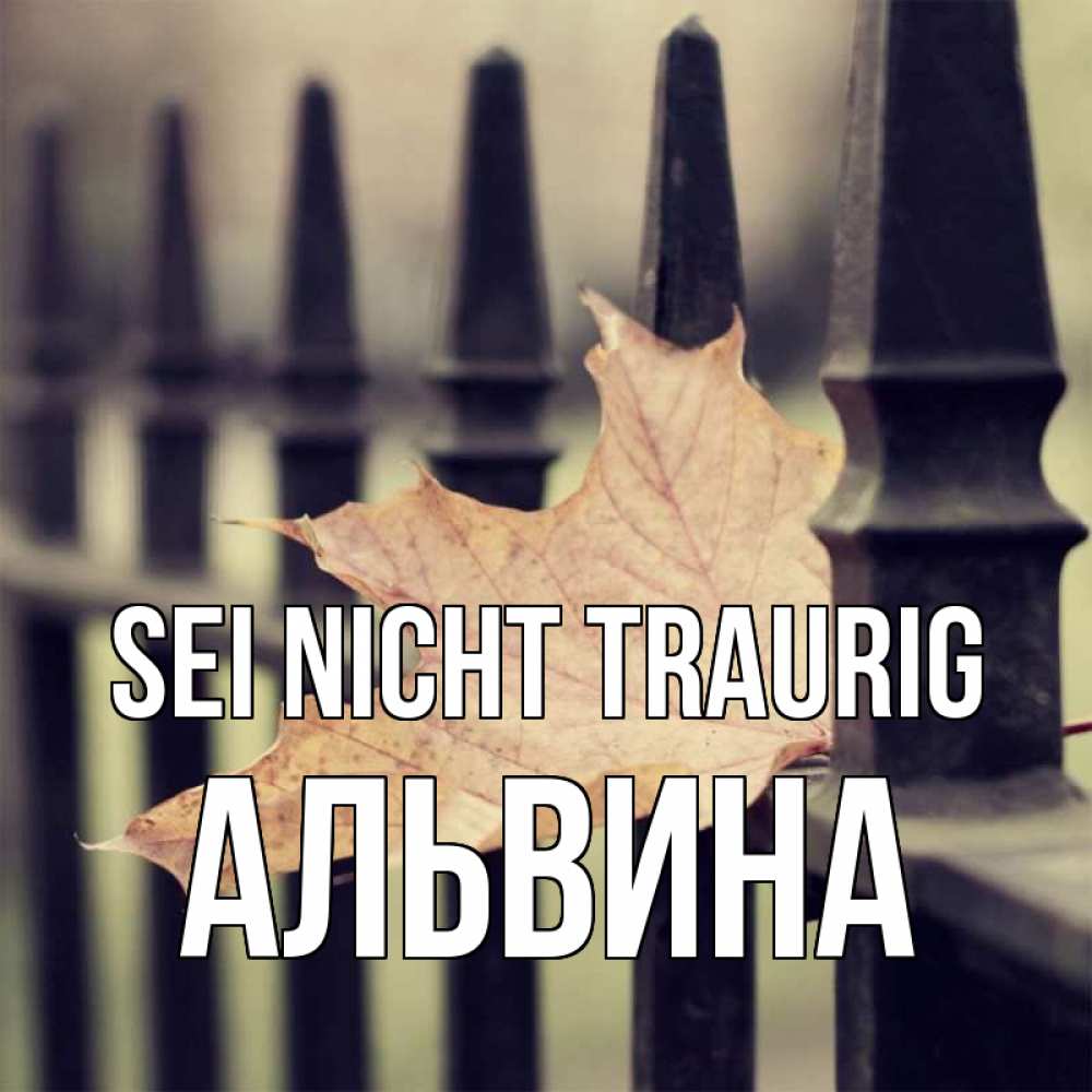 Открытка на каждый день с именем, Альвина Sei nicht traurig лист клена Прикольная открытка с пожеланием онлайн скачать бесплатно 