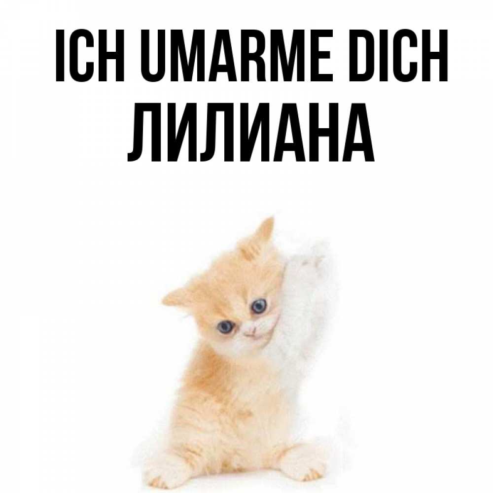 Открытка на каждый день с именем, Лилиана Ich umarme dich я хочу очень скорее обнимаешек Прикольная открытка с пожеланием онлайн скачать бесплатно 