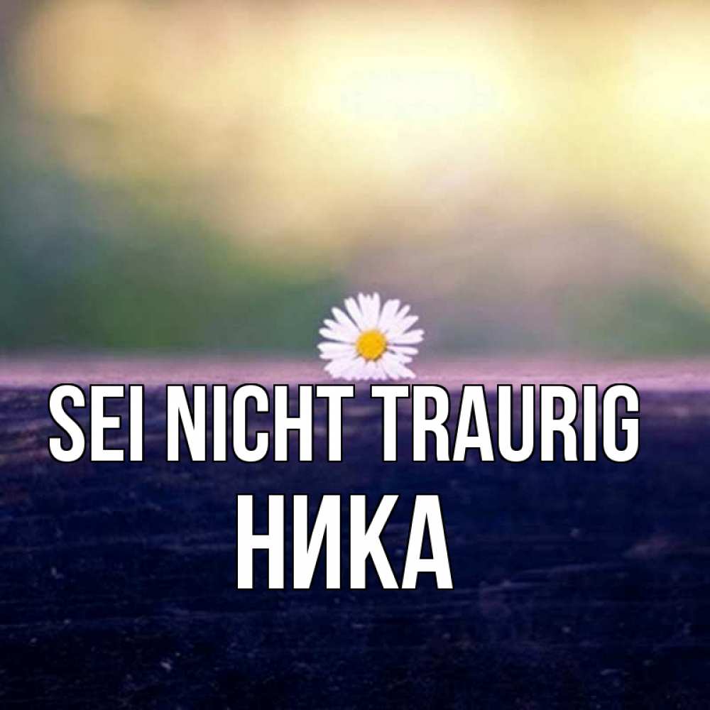 Открытка на каждый день с именем, Ника Sei nicht traurig красота Прикольная открытка с пожеланием онлайн скачать бесплатно 