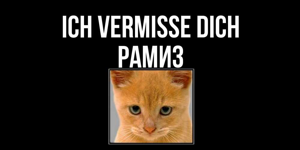 Открытка на каждый день с именем, Рамиз Ich vermisse dich открытки рыжий котенок скучает по тебе Прикольная открытка с пожеланием онлайн скачать бесплатно 