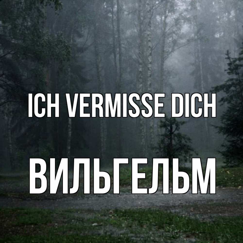 Открытка на каждый день с именем, Вильгельм Ich vermisse dich одна и плохо мне Прикольная открытка с пожеланием онлайн скачать бесплатно 