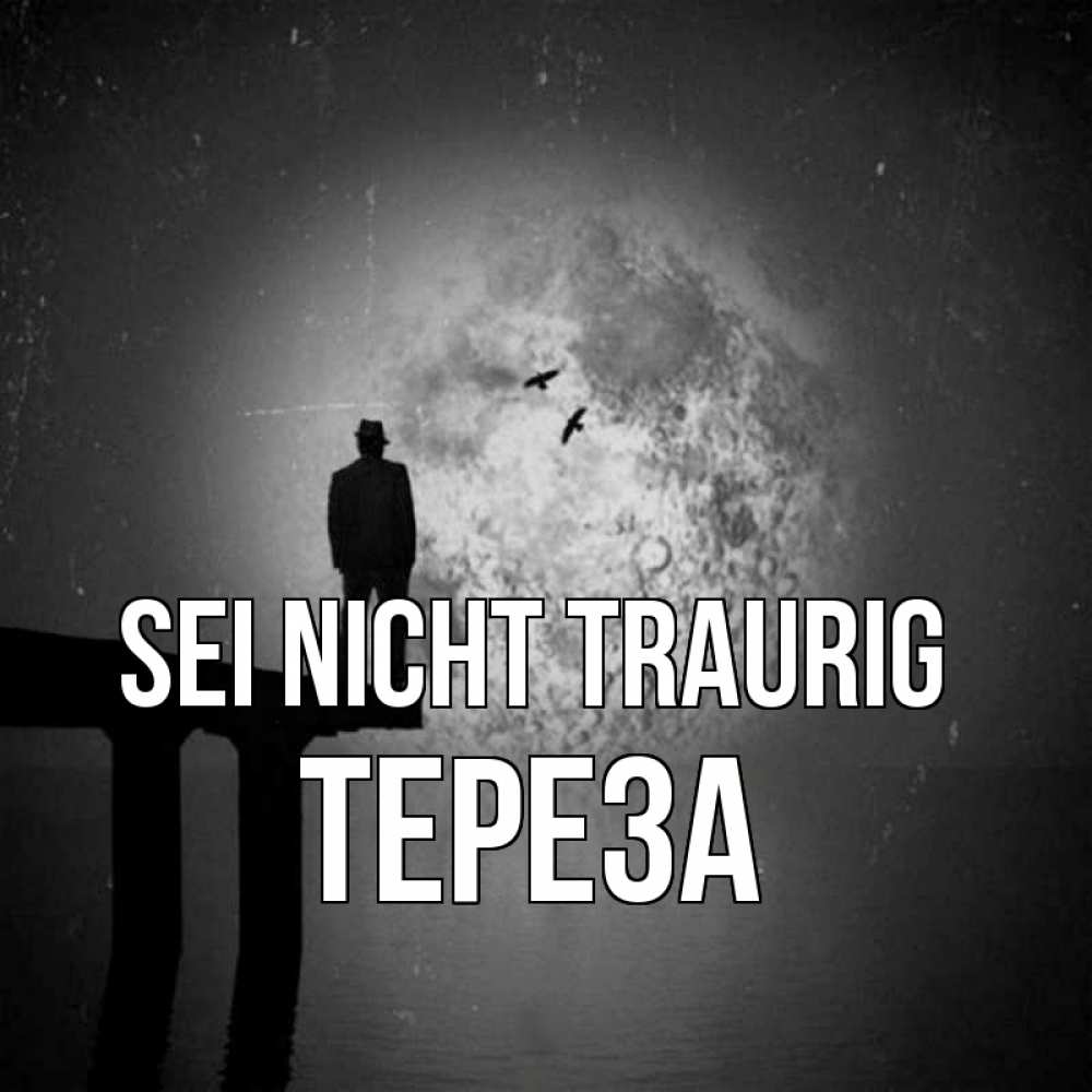 Открытка на каждый день с именем, Тереза Sei nicht traurig мужчина на мосту Прикольная открытка с пожеланием онлайн скачать бесплатно 