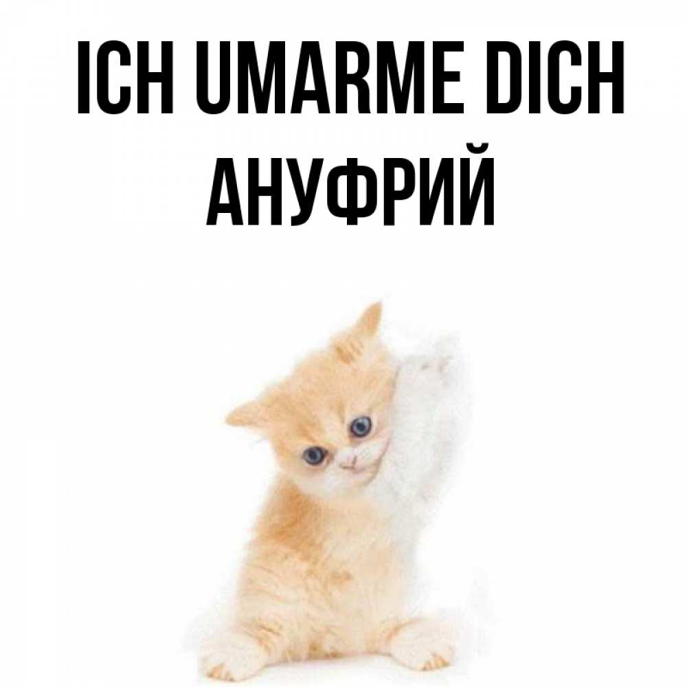 Открытка на каждый день с именем, Ануфрий Ich umarme dich я хочу очень скорее обнимаешек Прикольная открытка с пожеланием онлайн скачать бесплатно 