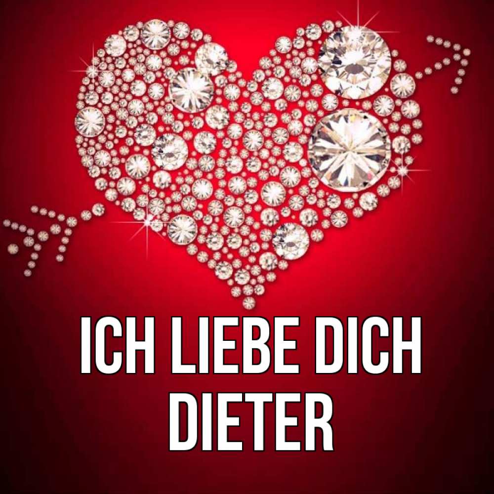 Открытка на каждый день с именем, Dieter Ich liebe dich стрела купидона Прикольная открытка с пожеланием онлайн скачать бесплатно 