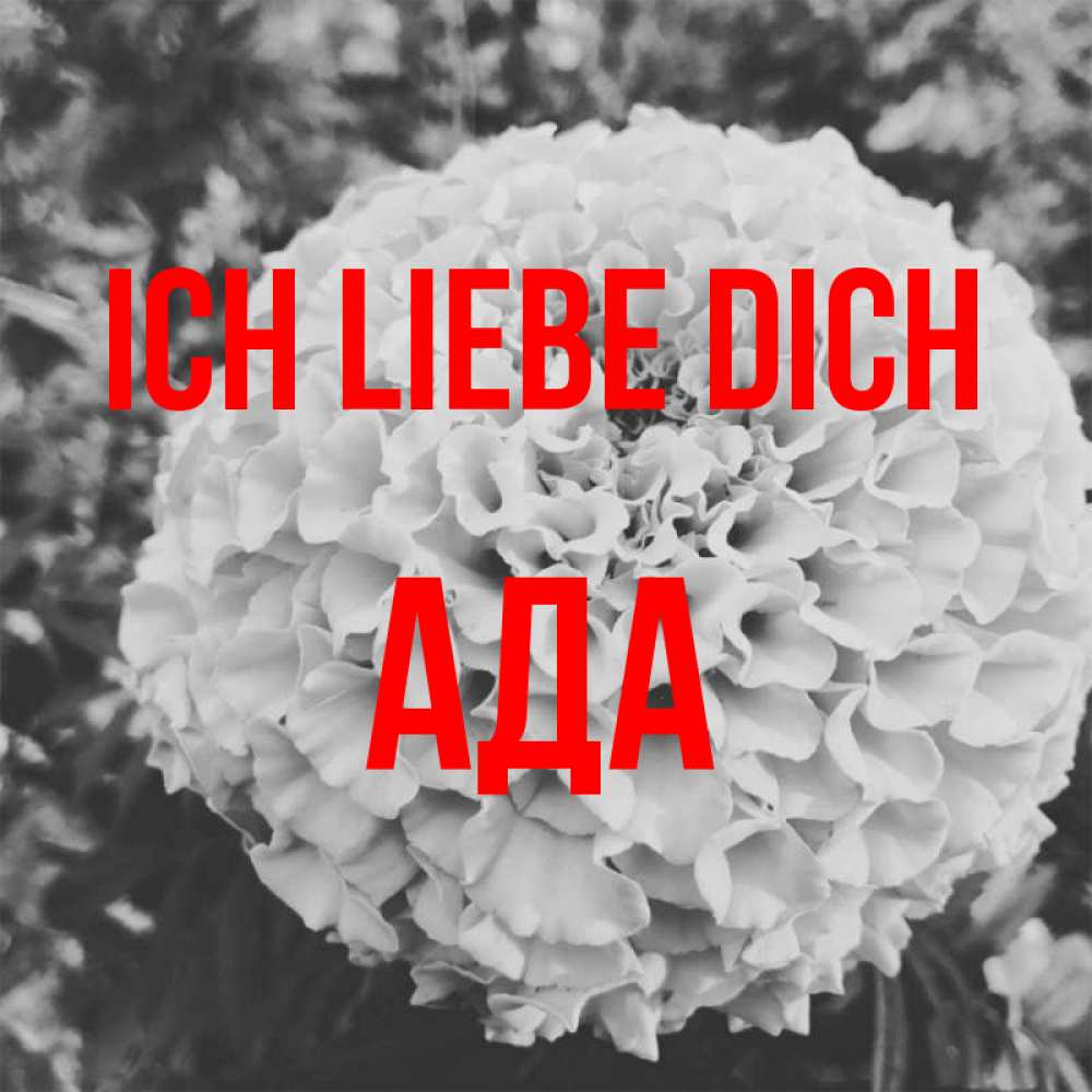 Открытка на каждый день с именем, Ада Ich liebe dich подпись Прикольная открытка с пожеланием онлайн скачать бесплатно 